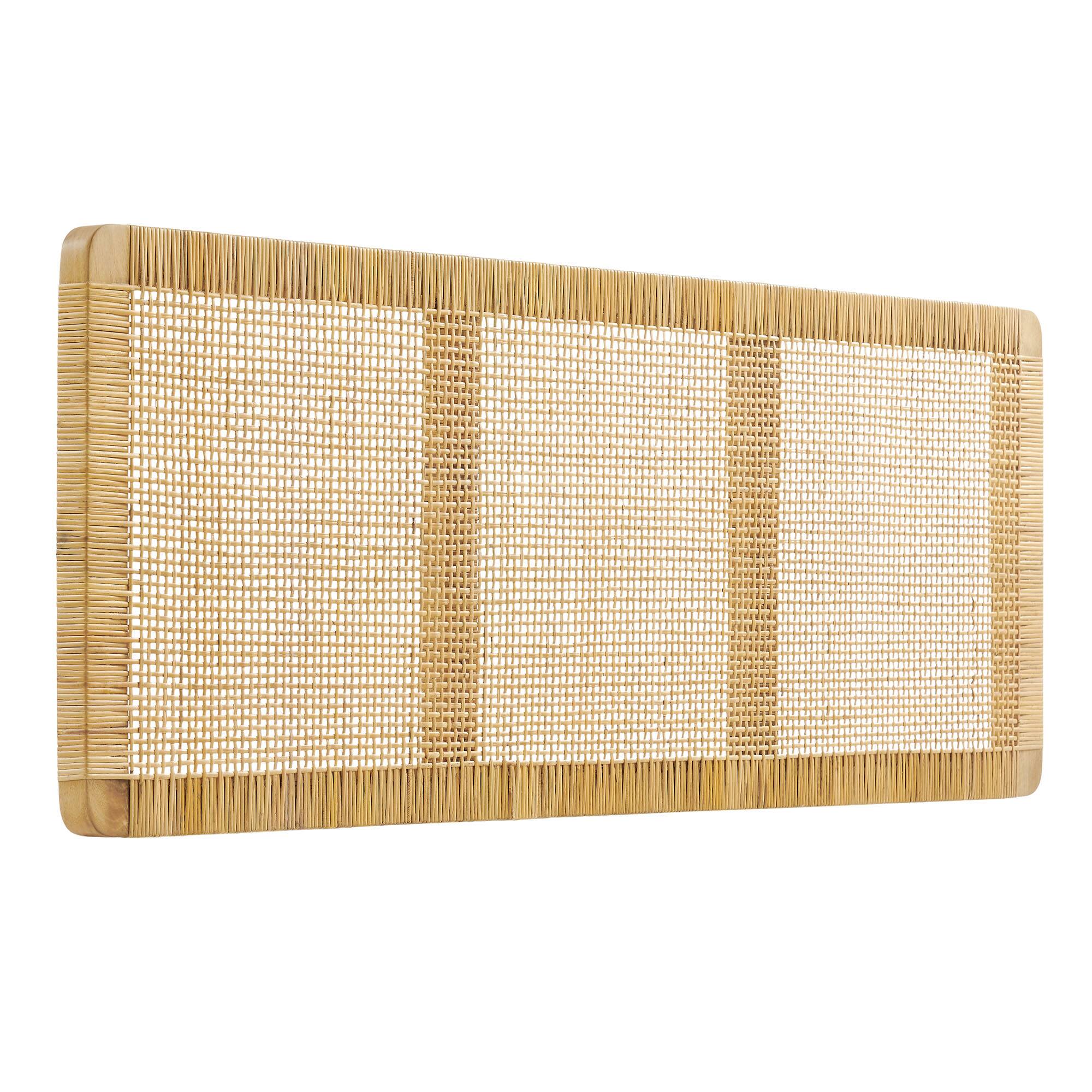 Angle. Modway - Sandy Wall Mounted Wood and Rattan Headboard by Modway - Natural Rattan.