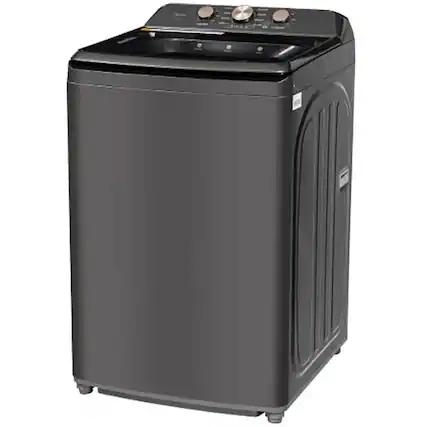 Front. Midea - 4.1 Cu. Ft. Smart Top Load Washer with Power Boost Agitator - Gray.