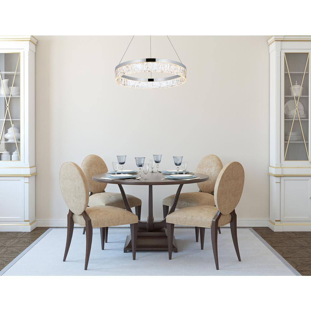 Alt View 5. Elegant Lighting - Linden 22 inch Adjustable LED chandelier in Chrome - Chrome.