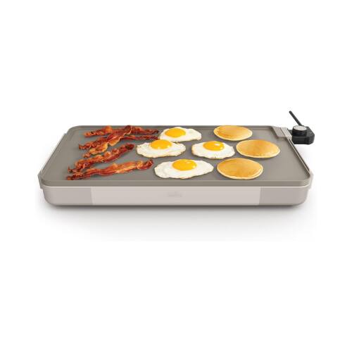 Front. Bella - bella Electric Griddle 12" x 22" with EverGood™ Ceramic Nonstick, Temp Probe, 1500W, Oatmilk - Oatmilk.