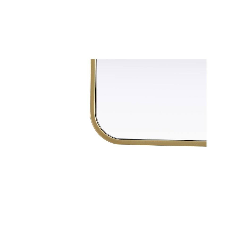 Back. Elegant Decor - Contour Metal Rectangle Mirror 24x32 in Brass - Brass.