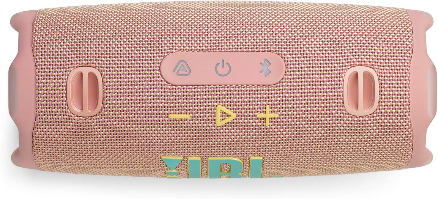 Alt View 1. JBL - Charge 6 Portable Waterproof Bluetooth Speaker with Carrying Case - Pink.