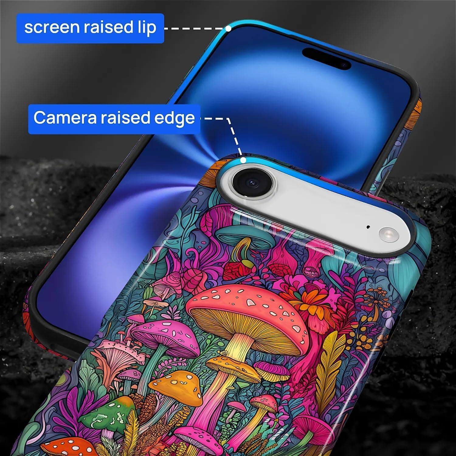 screen raised lip  
Camera raised edge