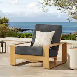 Lirienne Outdoor Patio Aluminum Faux Wood Armchair by Modway - Charcoal Natural