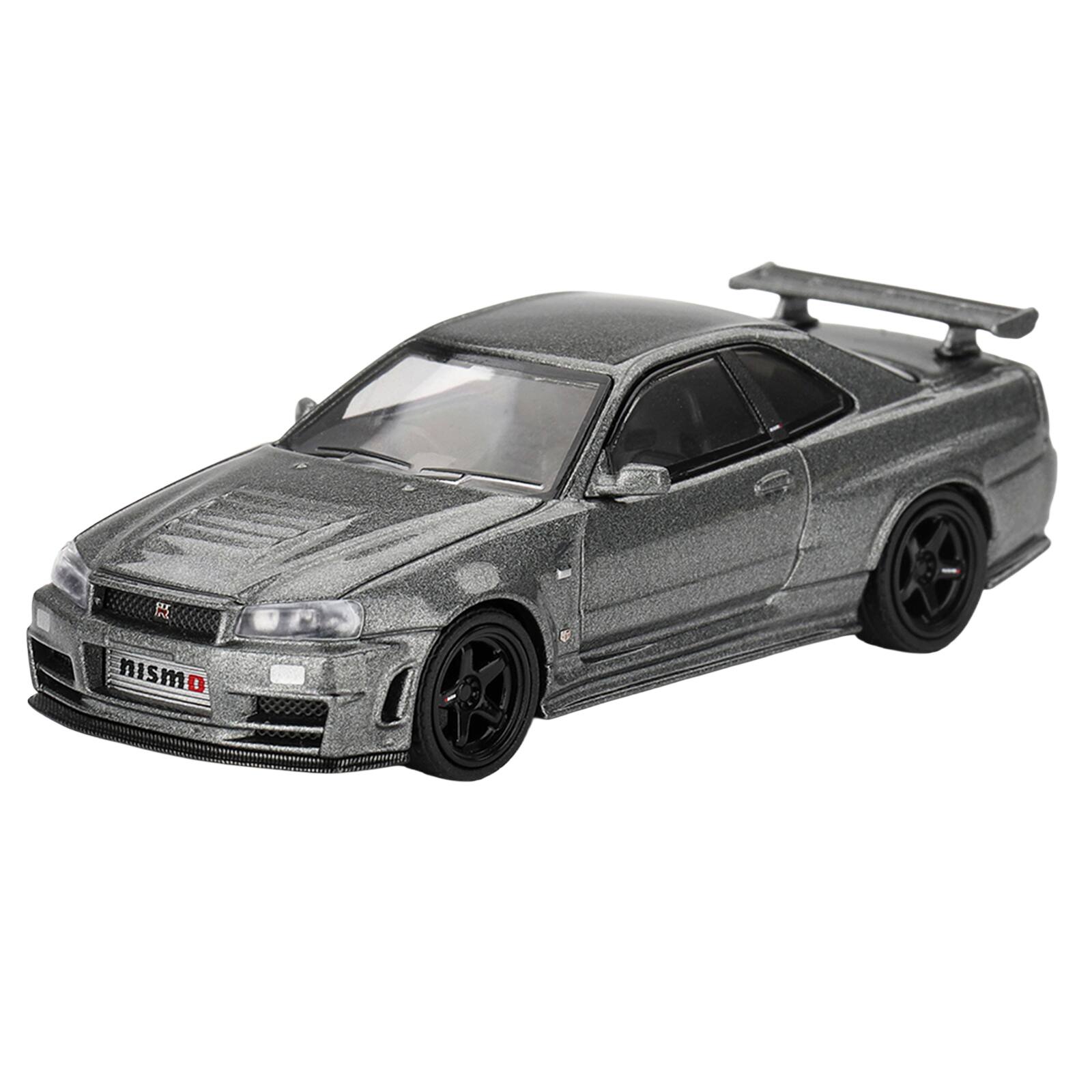 Alt View 1. True Scale Miniatures - Nissan Skyline GT-R (NISMO BNR34 CRS Version) RHD Dark Metal Gray Metallic Limited Edition 1/64 Model Car by Mini GT.