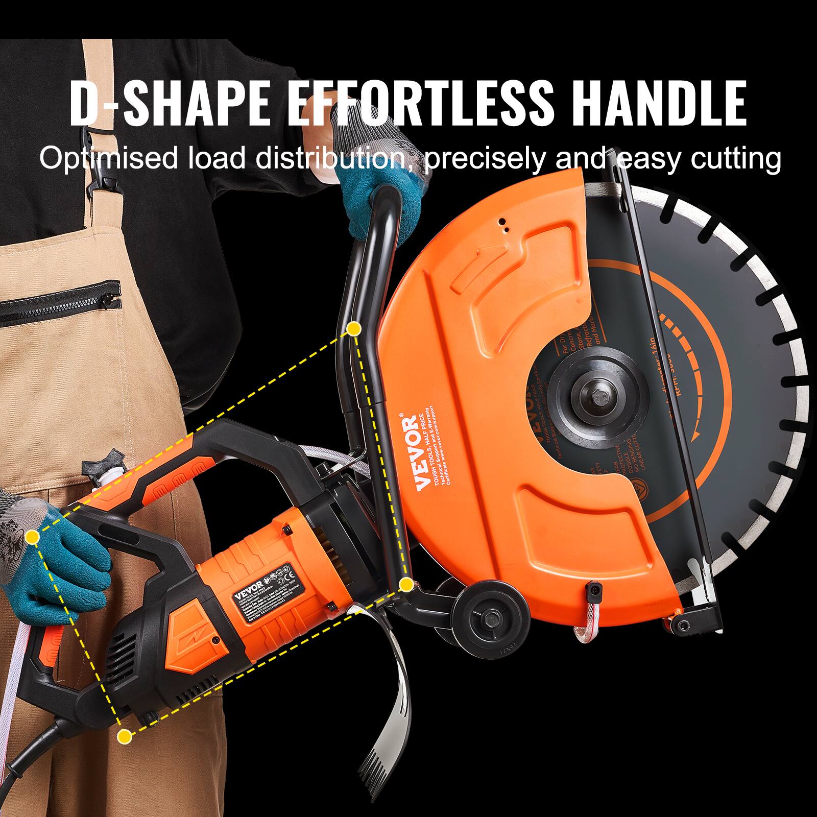 D-SHAPE EFFORTLESS HANDLE  
Optimised load distribution, precisely and easy cutting  

2000 OCE VEVOR MARK  
PRICE | ceal HAL RUB VEVOR TOOLS, TOUGH suppers COMMUNIUM  
CHICK  

For Concrete, Stone, Metal and Wood  

CUTTING NOREAR.COTT CU CAR PROTE 10000 NO