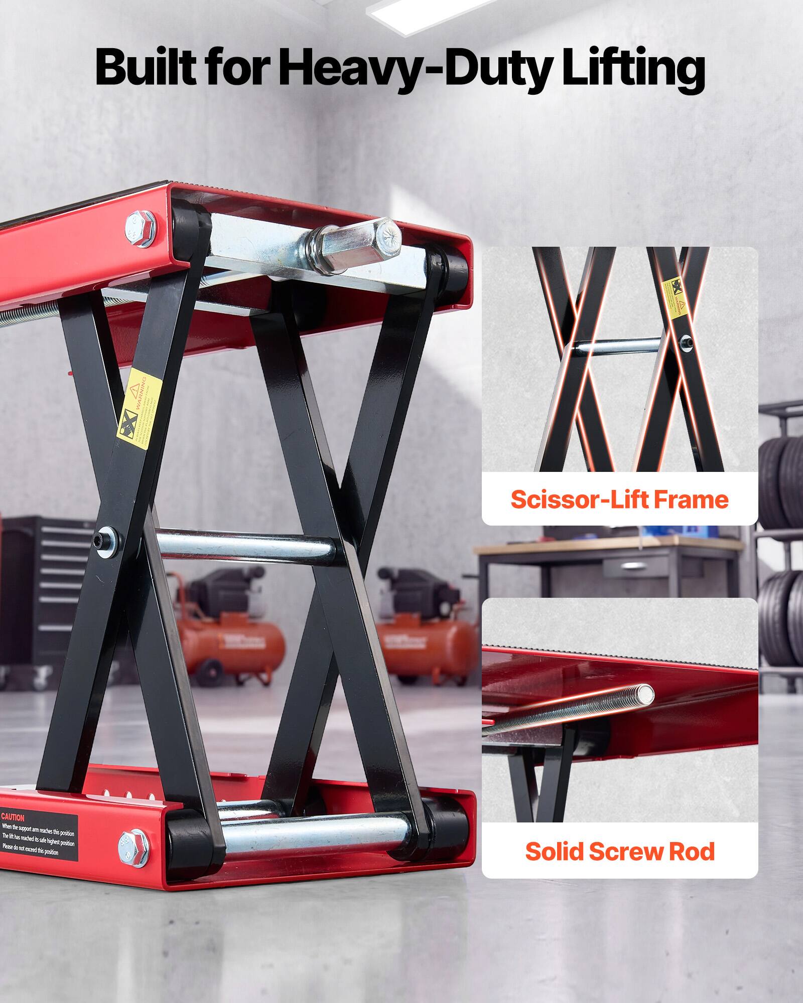 Built for Heavy-Duty Lifting

Scissor-Lift Frame

Solid Screw Rod