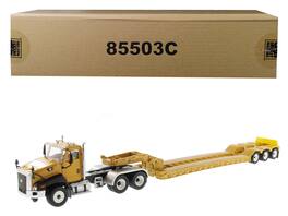 Diecast Masters - CAT CT660 Day Cab with XL 120 Low-Profile HDG Lowboy Trailer and Operator Core Classics Series 1/50 Diecast - Brown