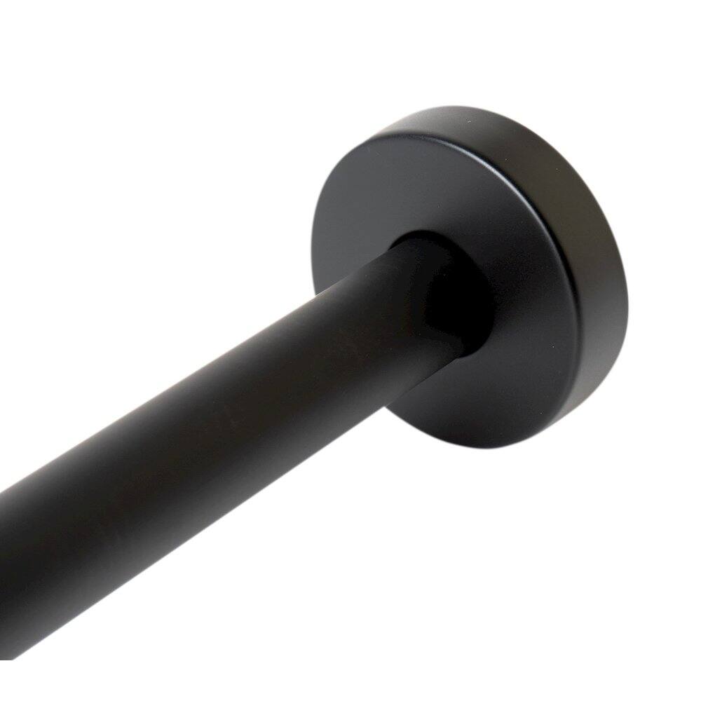 Left. Alfi - Black Matte 16" Round Wall Shower Arm - Black.
