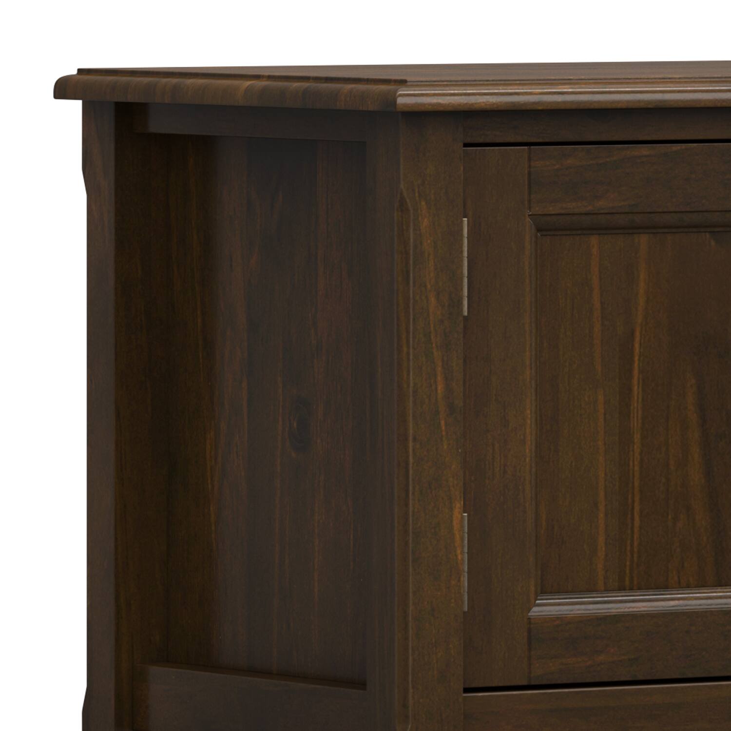 Alt View 4. Simpli Home - Burlington SOLID WOOD 72 inch Wide Transitional TV Media Stand - Mahogany Brown.