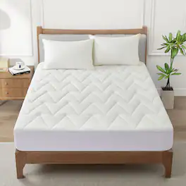 Peace Nest - Soft Cooling Waterproof Quilted Mattress Pad with Elastic Deep Pocket, Twin - Zigzag