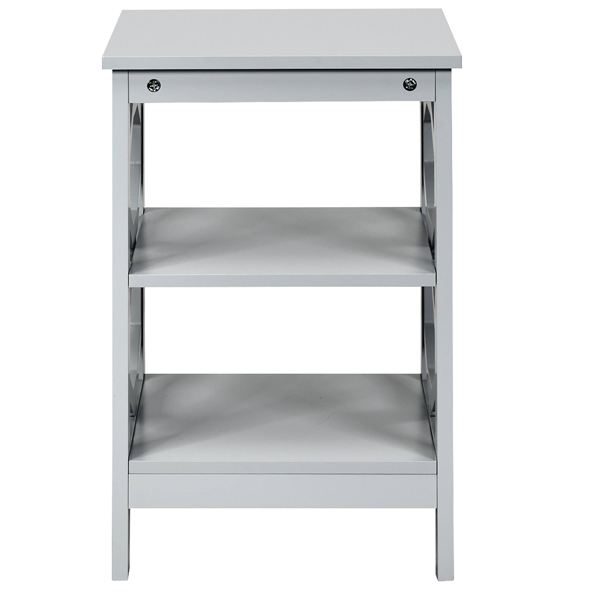 Alt View 20. Costway - 3-tier Nightstand Sofa Side End Accent Table Storage Display Shelf Grey - Gray.