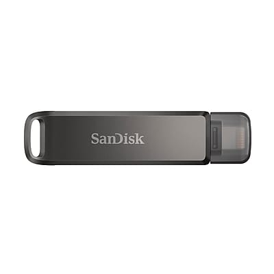 Alt View 2. SanDisk - SanDisk Dual Phone 256GB USB 3.2 Type-C/Lightning Flash Drive, Black (SDIX70N-256G-AG6NE) - Black.