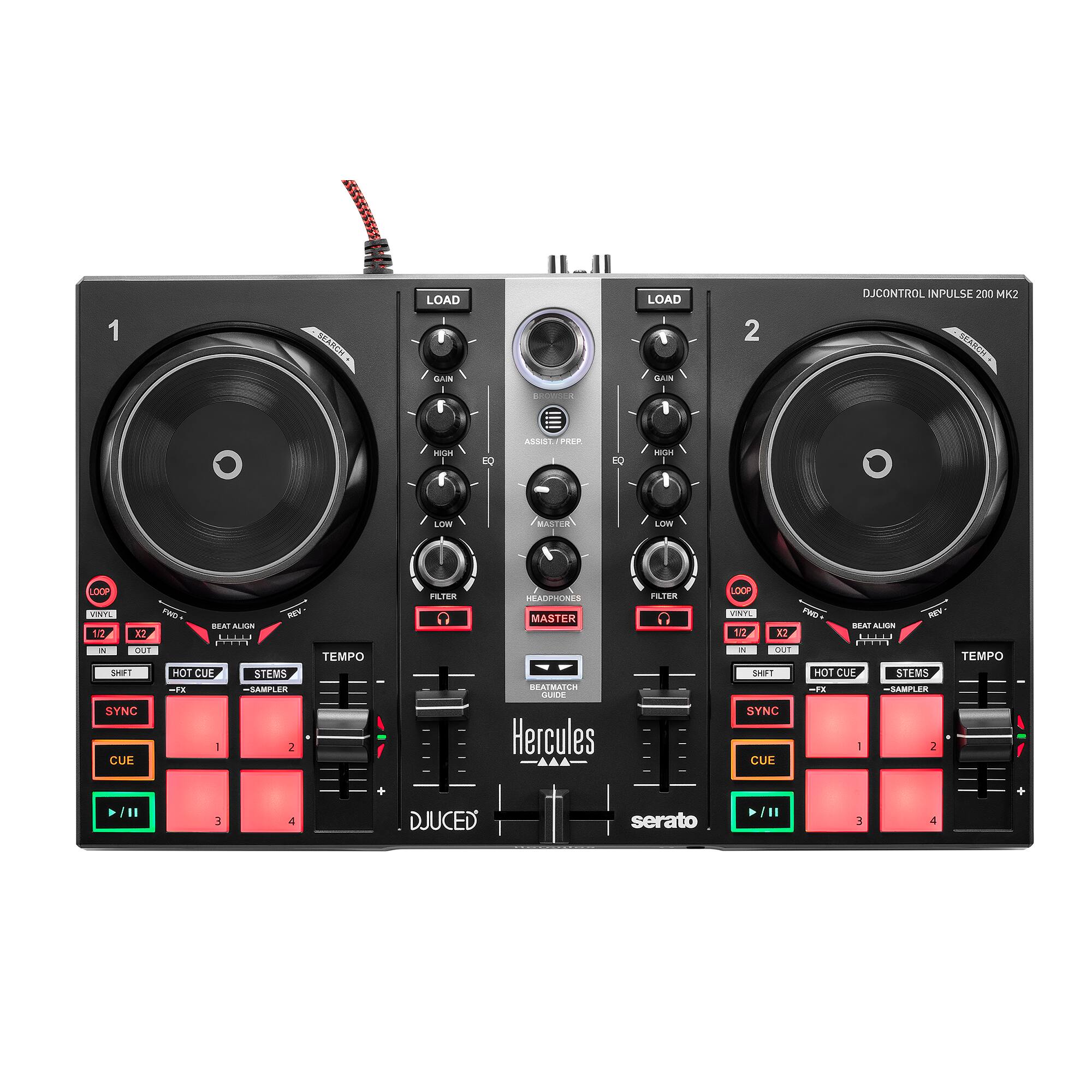 Alt View 11. Hercules - DJ Learning Kit MK II DJ Mixer - Black.