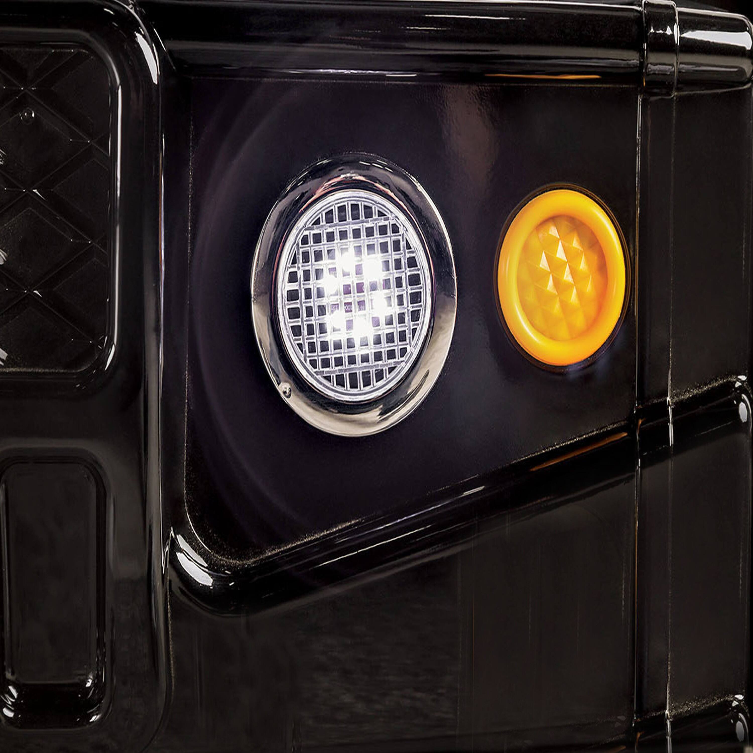 Alt View 2. Manhattan Lane - Jacky Kids Twin Bed with Off-Road Car Design, LED Headlights, Black Wood - Black.