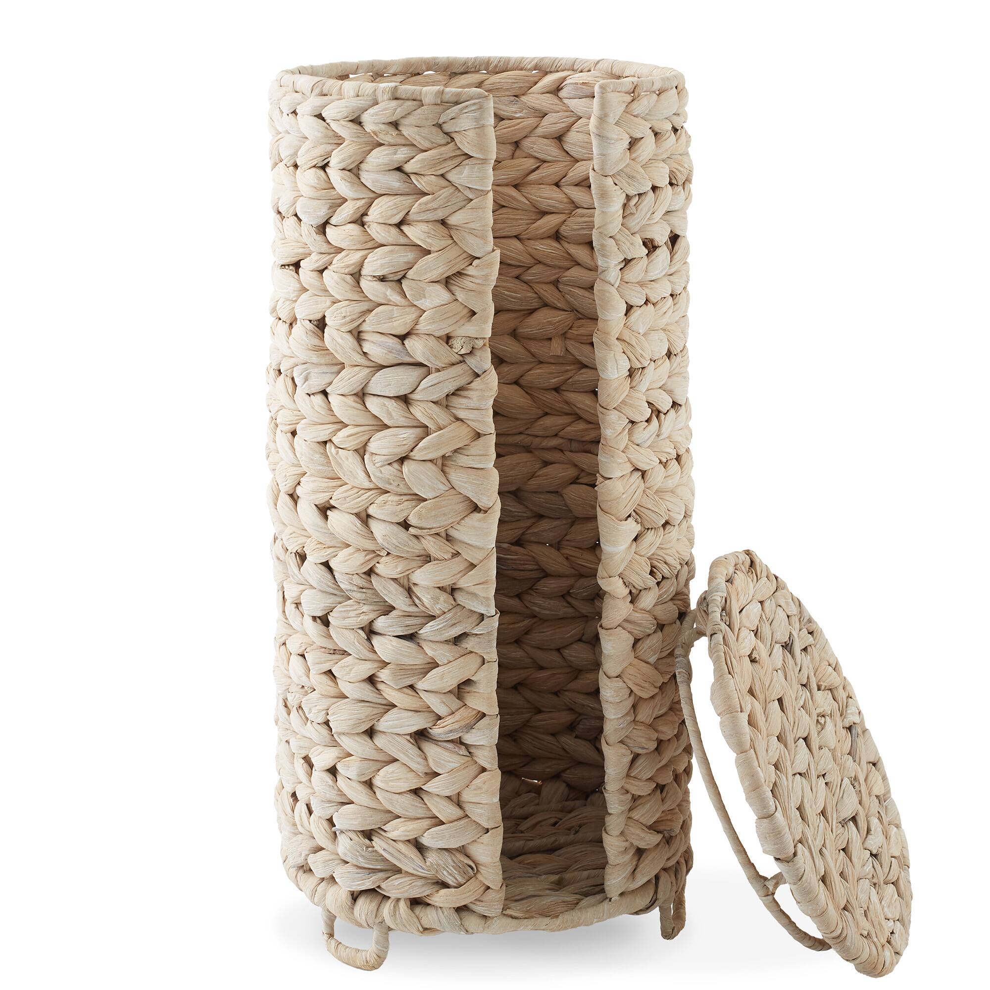 Alt View 6. Casafield - Toilet Paper Roll Holder Stand - Bathroom Tissue Storage - Whitewash.