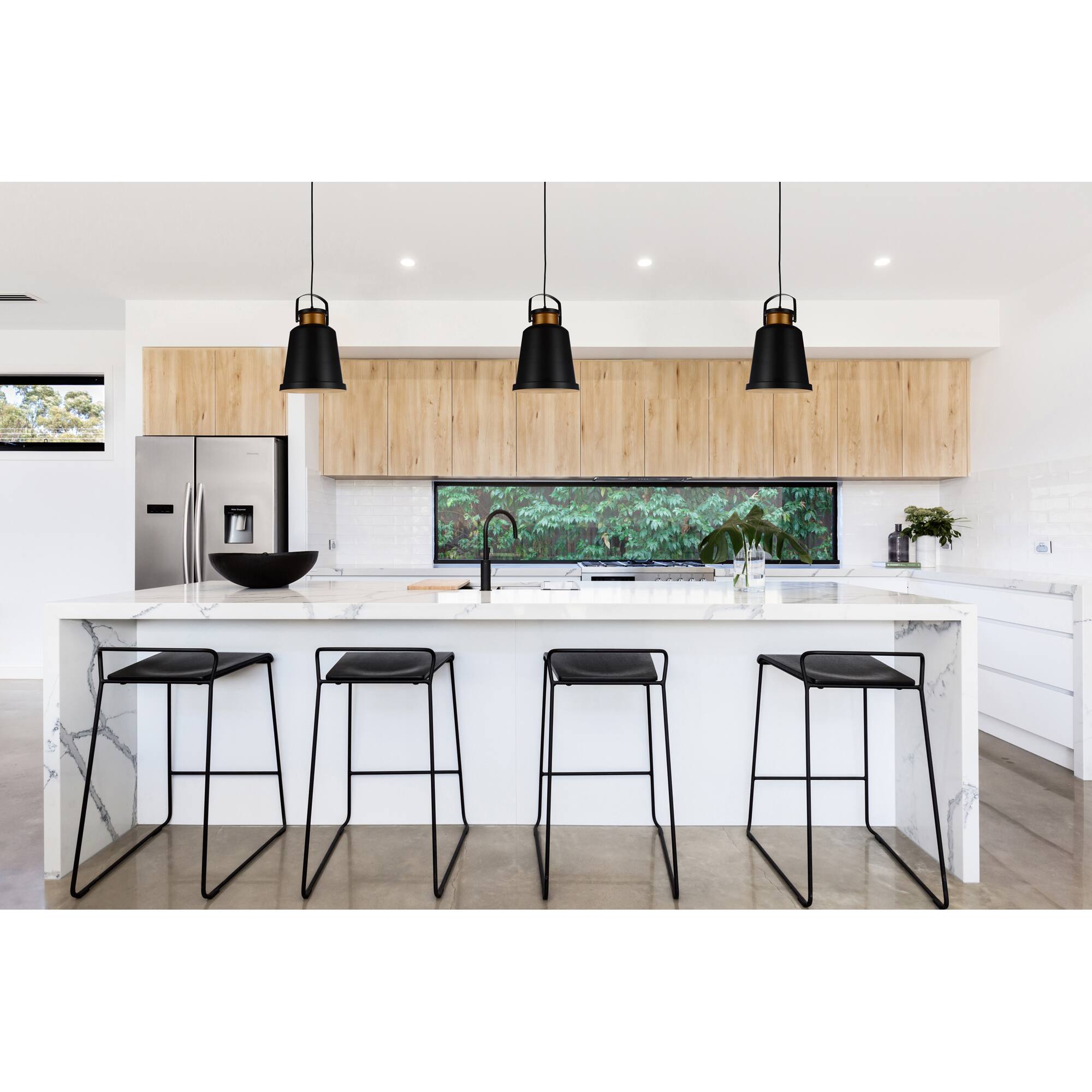 Alt View 2. CWI Lighting - Elisa 1 Light Down Pendant With Black Finish - Black.