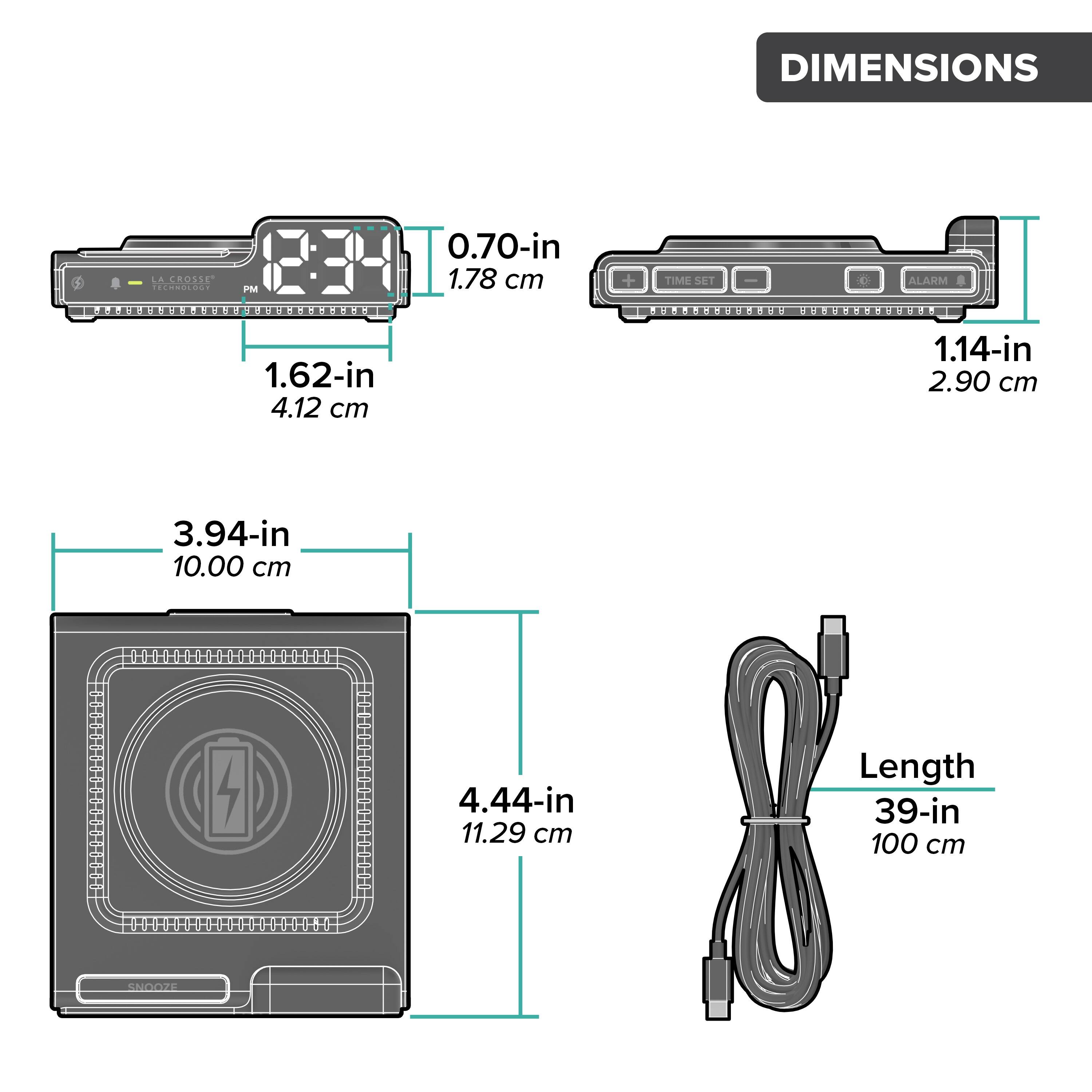 DIMENSIONS  
LACROSSE TECHBUSONE  
0.70-in 1.78 cm  
1.62-in 4.12 cm  
1.14-in 2.90 cm  
3.94-in 10.00 cm  
4.44-in 11.29 cm  
Length 39-in 100 cm