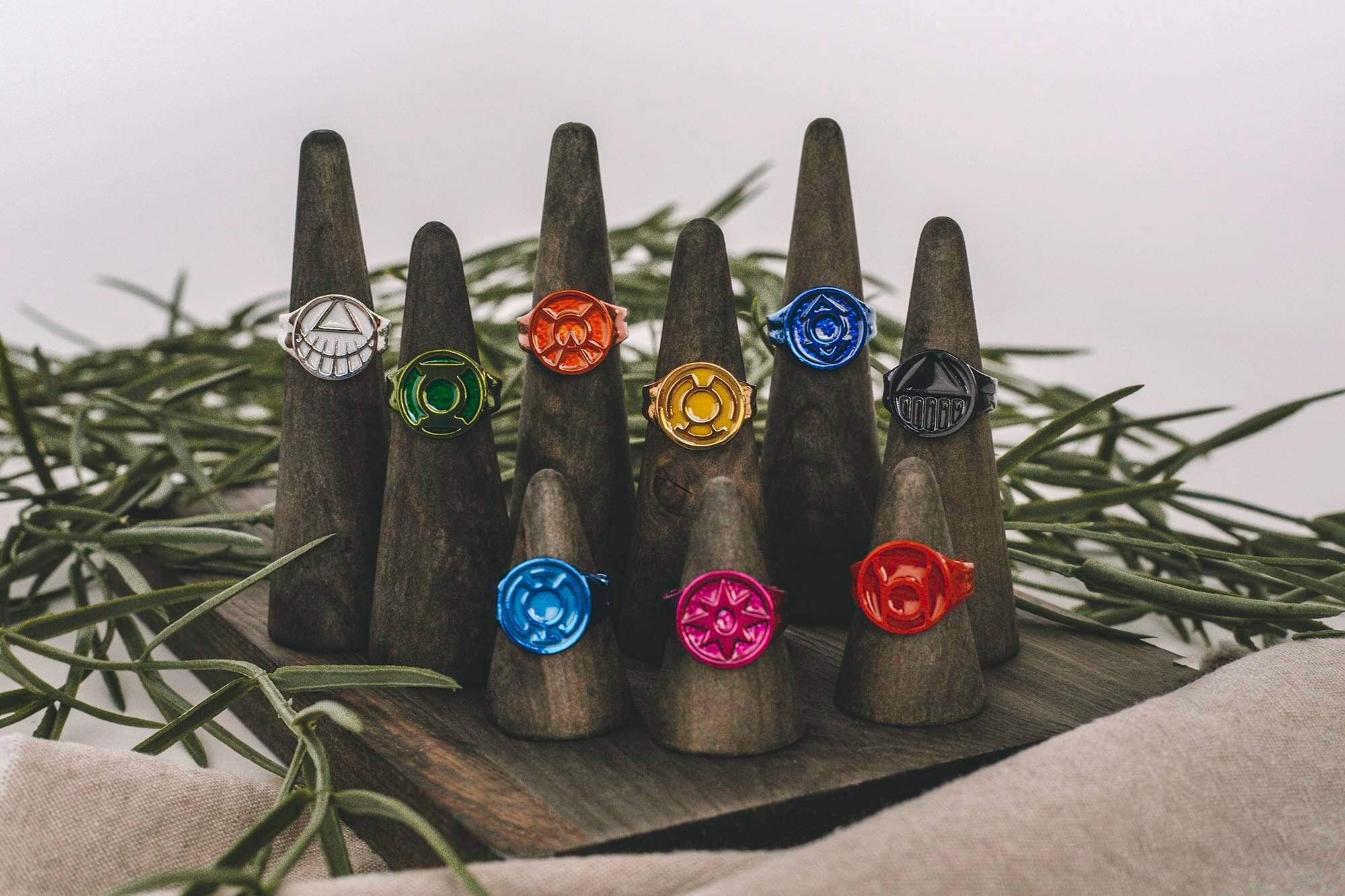 Alt View 4. SalesOne LLC - DC Comics Green Lantern Power Rings | Lantern Corps Power Rings | 9-Ring Set - Green.