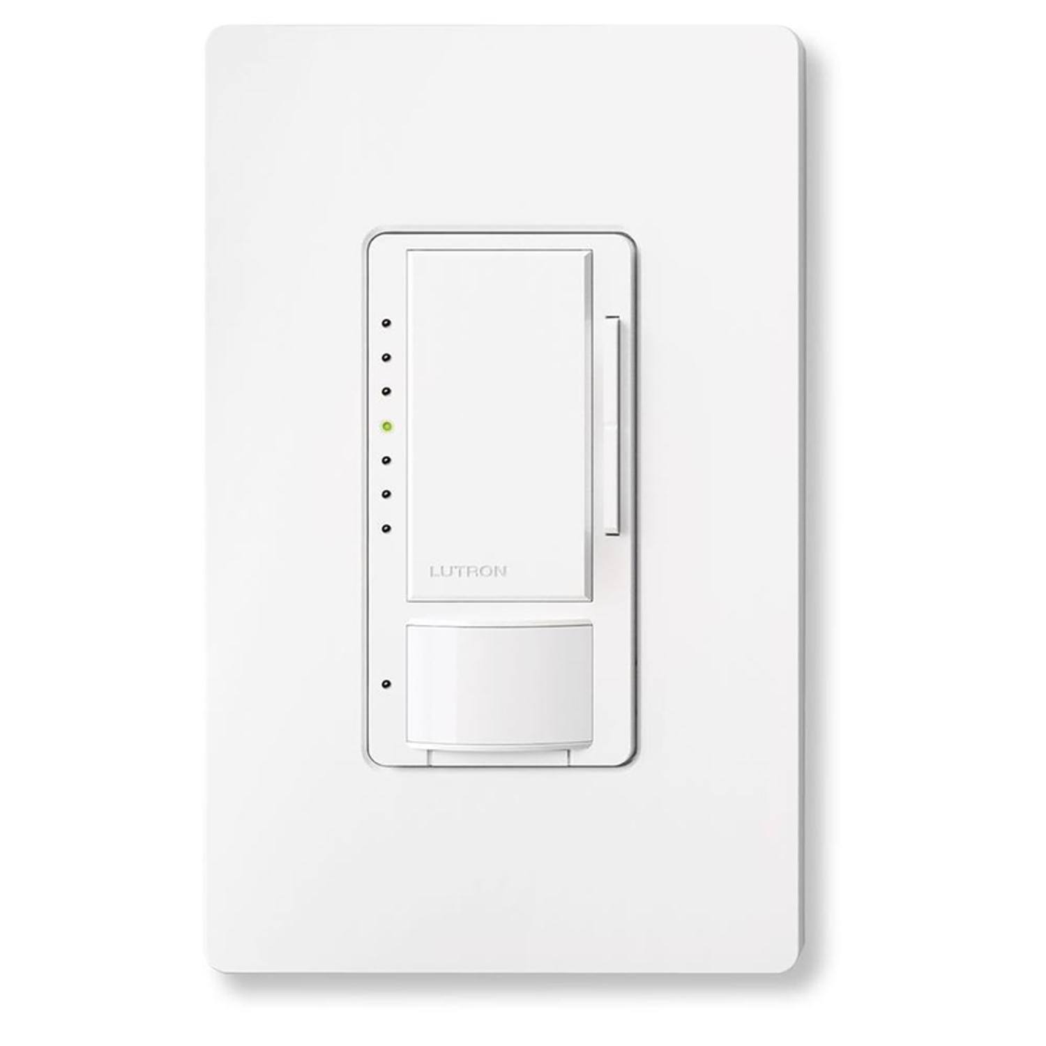 Left. Lutron - Lutron Maestro White 150 W Motion Sensor Dimmer Switch 1 pk - White.