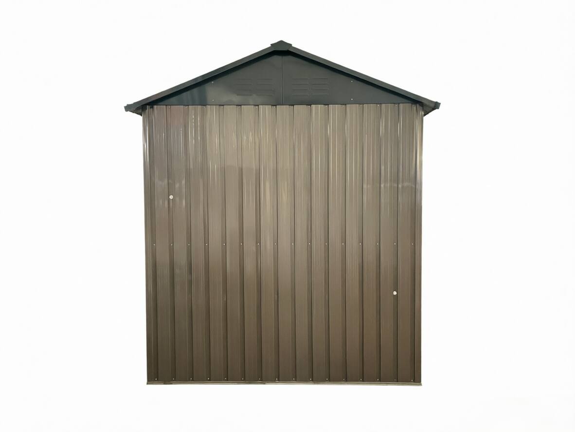 Alt View 6. Loheer - Loheer 8x6 Metal Storage Shed Galvanized Steel Weatherproof Utility Shed with Sliding Door Window Brown Black.