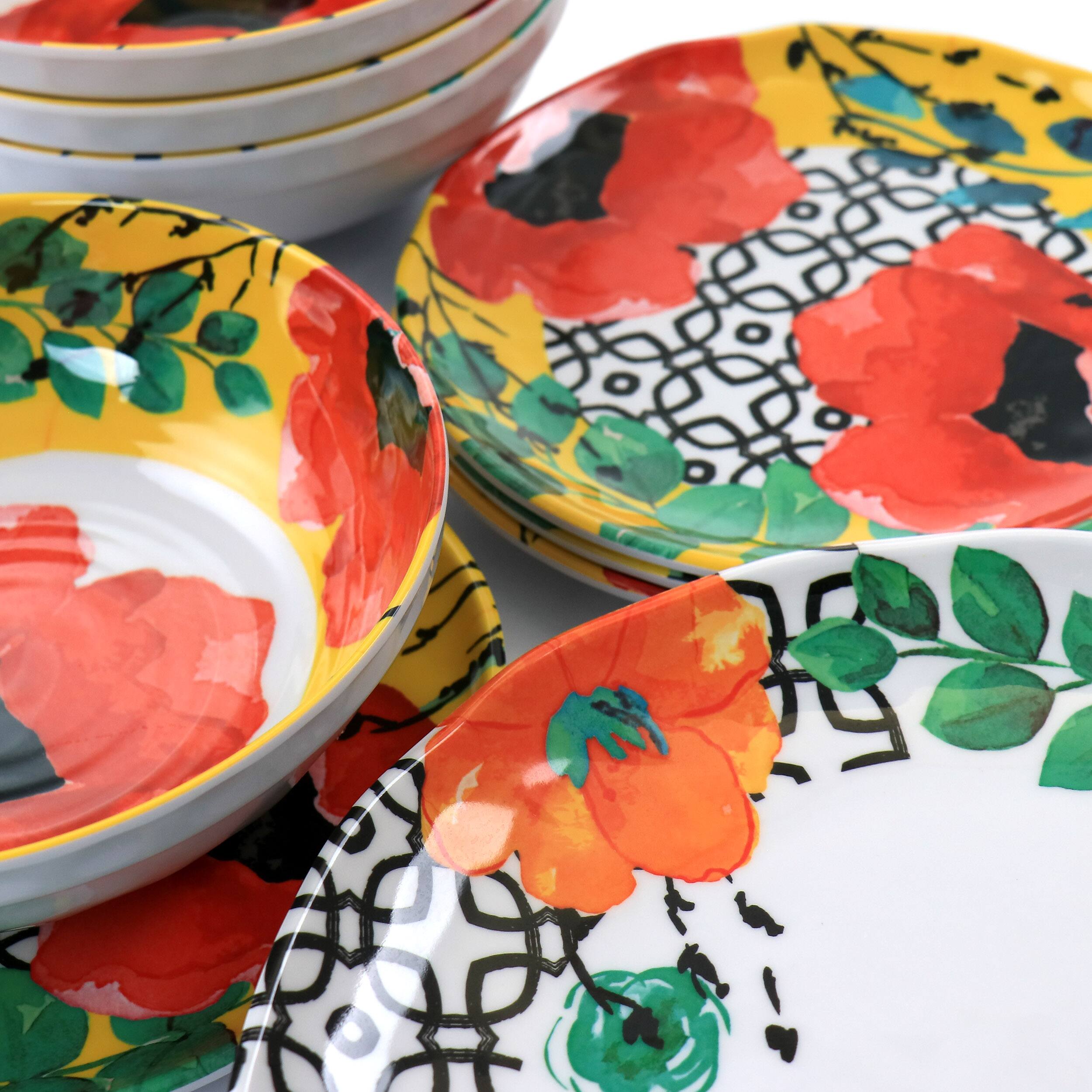 Alt View 4. Elama - Elama Grace 12 Piece Melamine Dinnerware Set - Multi.