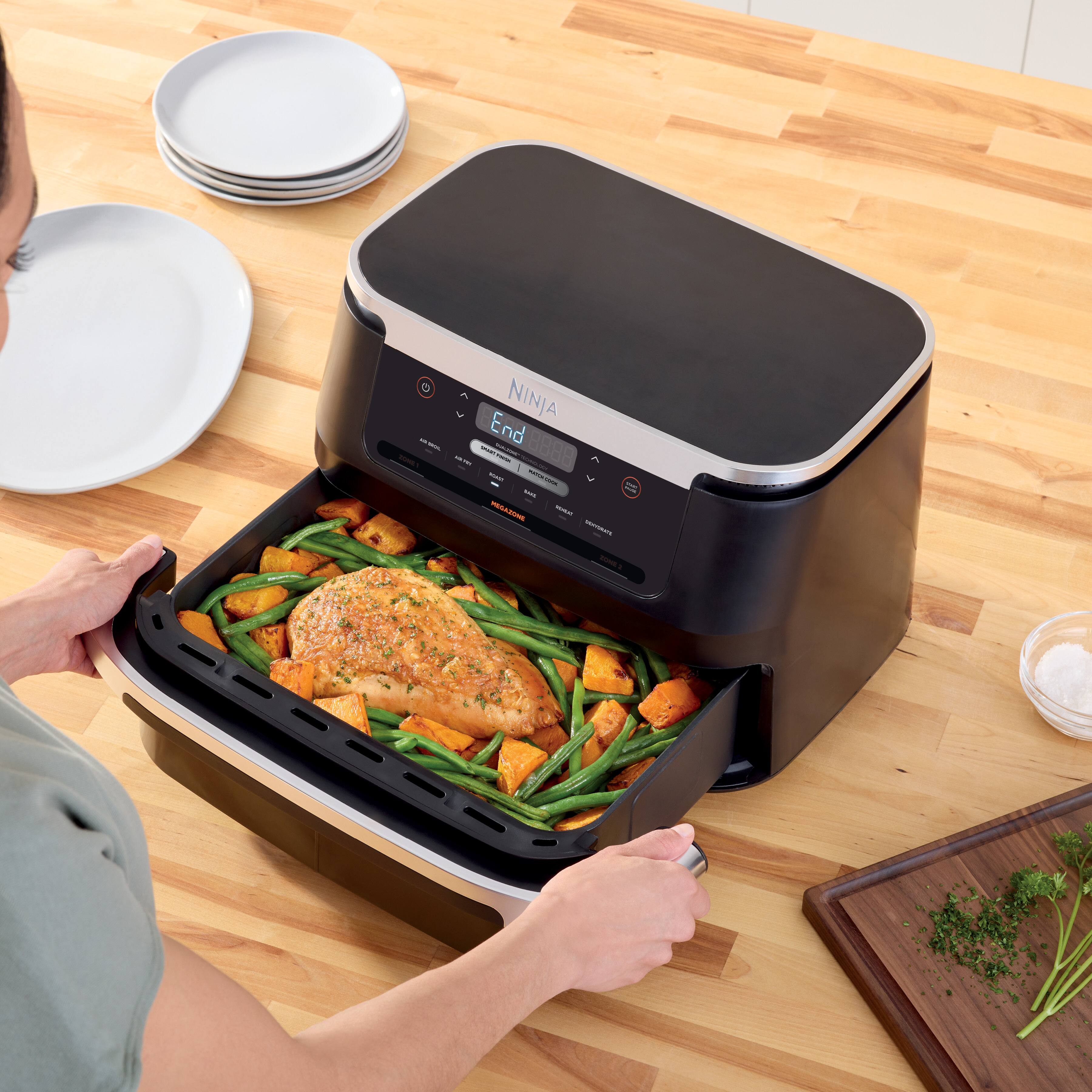 Alt View 1. Ninja - Foodi DualZone FlexBasket Air Fryer with 7-qt MegaZone - Black.