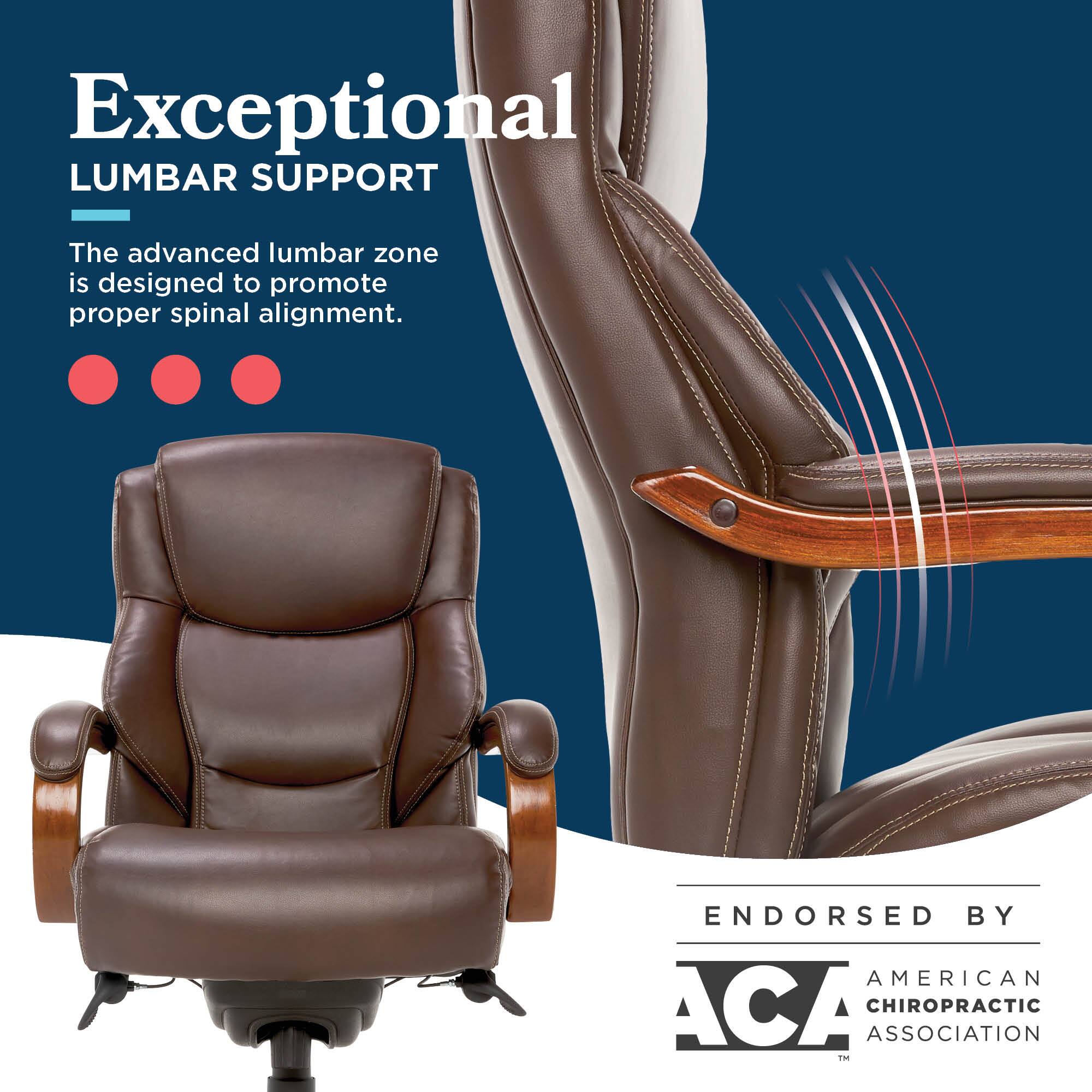 Exceptional LUMBAR SUPPORT  
The advanced lumbar zone is designed to promote proper spinal alignment.  
ENDORSED BY AMERICAN ACA CHIROPRACTIC ASSOCIATION