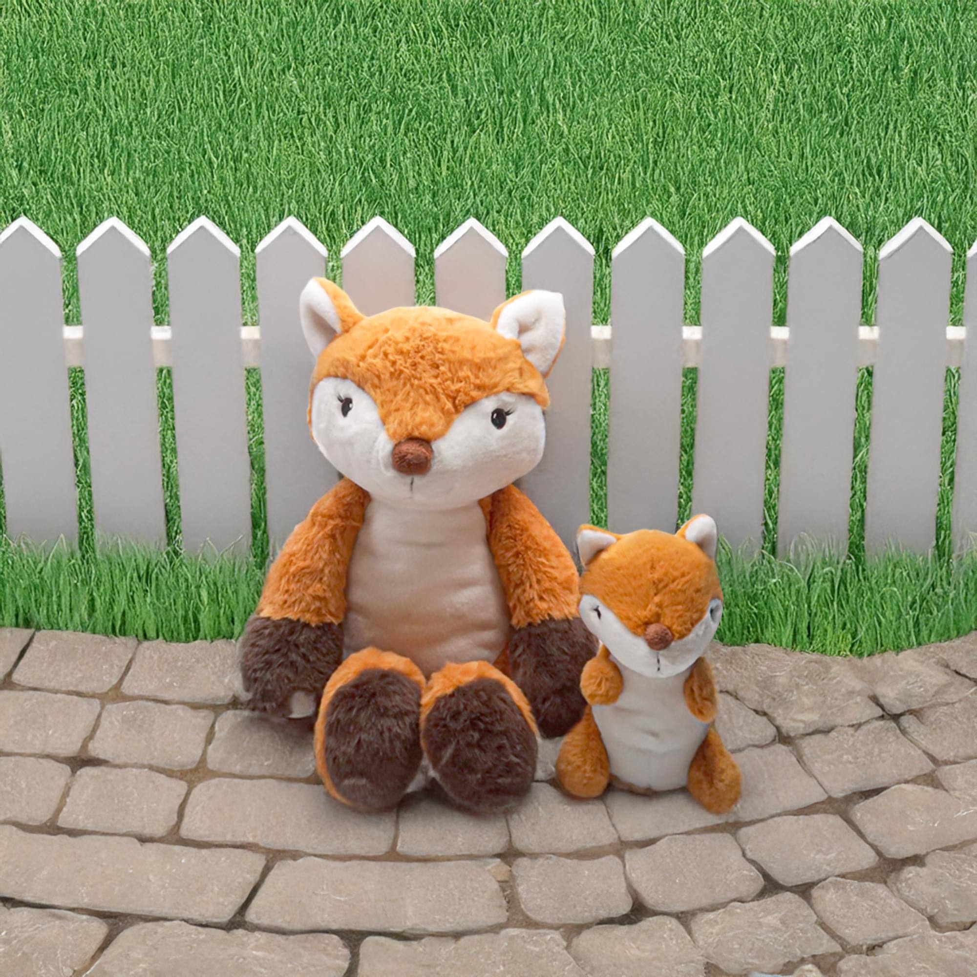 Alt View 2. TriAction Toys - Snooze Monsters Interactive Bedtime Plush Set | Fox With Baby - Brown.