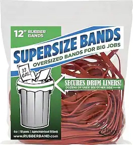 Alliance - SuperSize Oversized Rubber Bands, 12" x 1/4", 18/Pack - Red