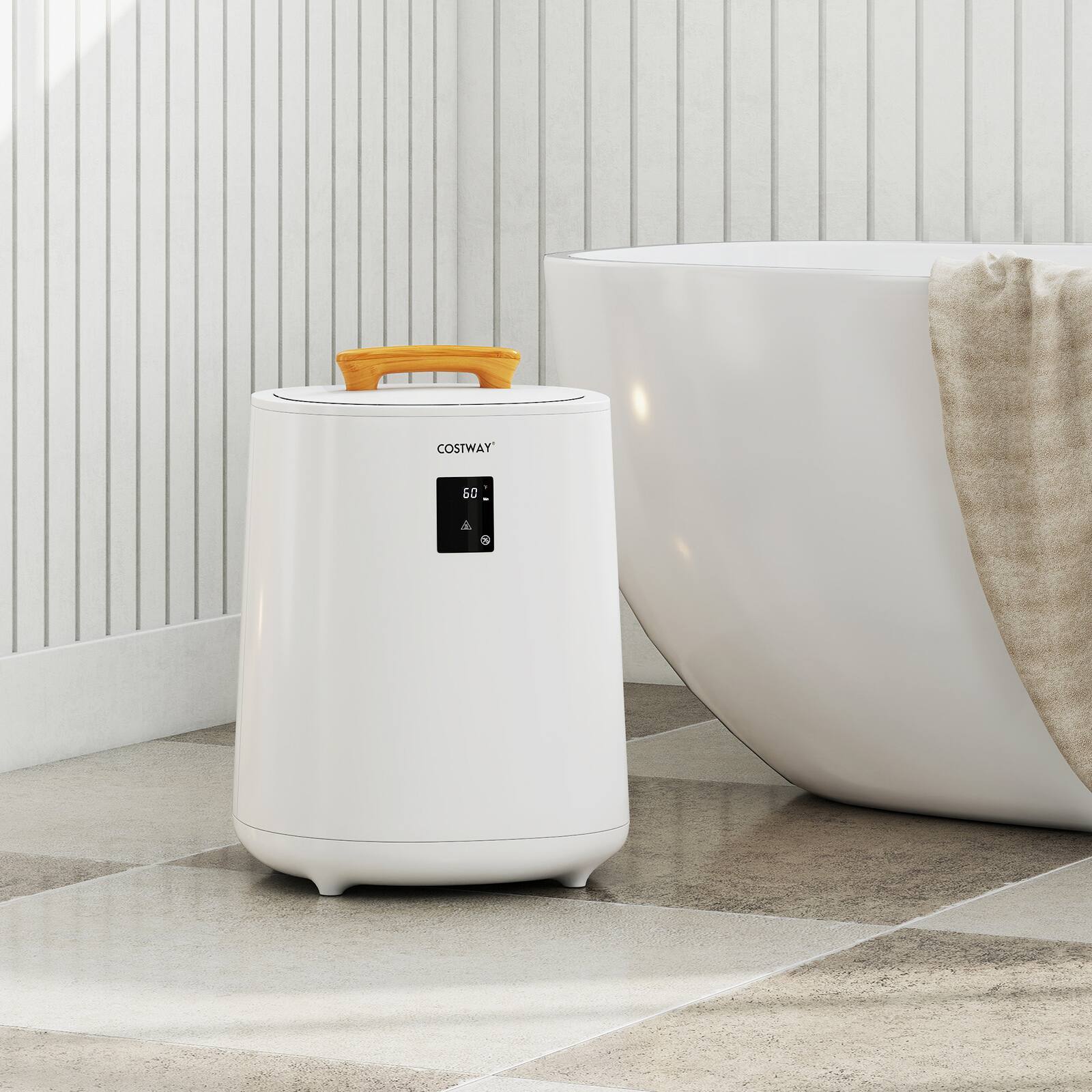 Alt View 2. Costway - Costway 18 L Towel Warmer for Bathroom Luxury Towel Heater with LED Display & Auto Shut off - White.