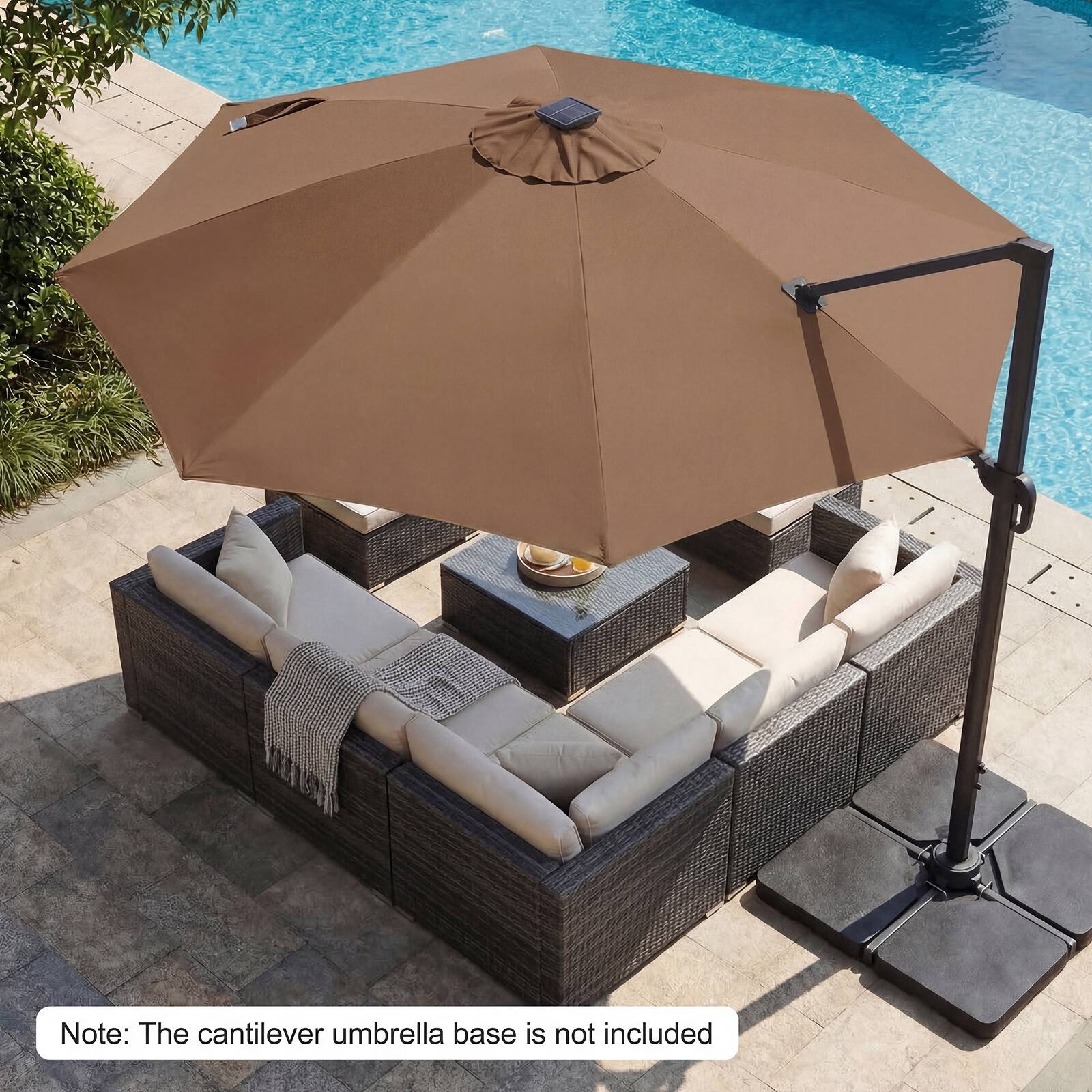 Note: The cantilever umbrella base is not included