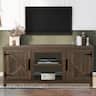 Ihomeadore - 58" Farmhouse TV Stand with Open Storage Shelves and Cabinets for TV up to 65" - Brown
