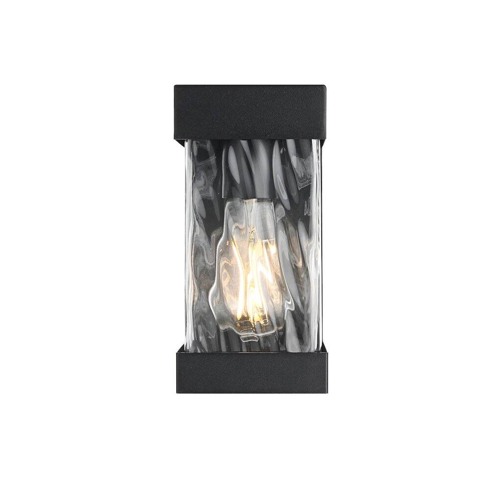 Back. Elegant Lighting - Thompson 7 inch Outdoor Pendant in Black - Black.