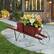 Alt View 1. Costway - Wooden Wagon Planter Decorative Indoor/Outdoor Rustic Flower Cart with Wheel - Red.