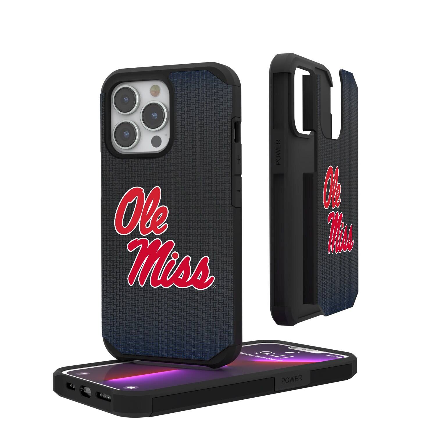Keyscaper - NCAA - Ole Miss Rebels Linen Logo iPhone Rugged Case - 16 - Black price history on PriceWatchPro