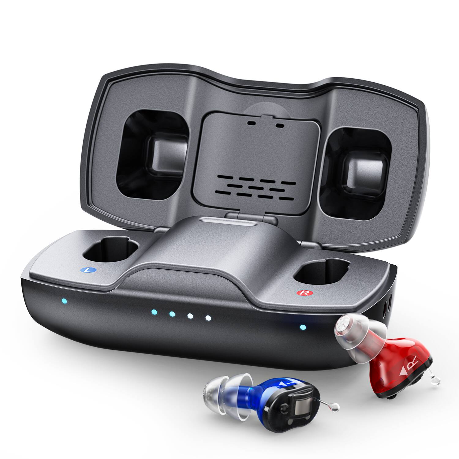 Alt View 4. iBstone - iBstone Nova Hearing Aids for Seniors Adults – Superior Sound Quality & Smart Noise Cancelling - Blue & red.