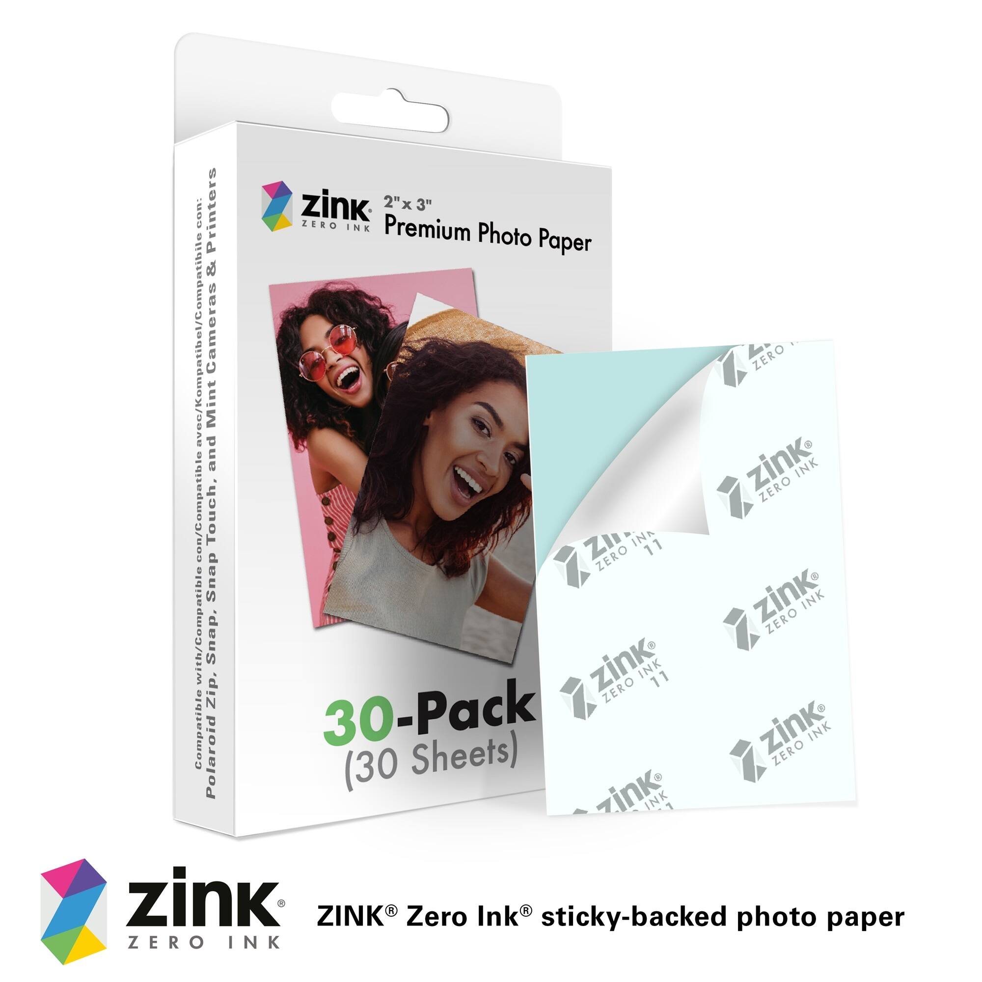 zink 2" x 3" 1811 Printers ZEEO INK Premium Photo Paper 2 avec/Kompatibet/Compatibile Cameras ZERO Mint and zink INK ZERO con/Compatible Touch, ZII ZERO IN& 11 Snap zink INK with/Compatible ZERO Snap. zink INK 11 Zip. ZERO Compatible 30-Pack zink INK Polaroid Sheets) ZERO (30 zink INK zink ZINK Zero Ink sticky-backed photo paper ZERO INK