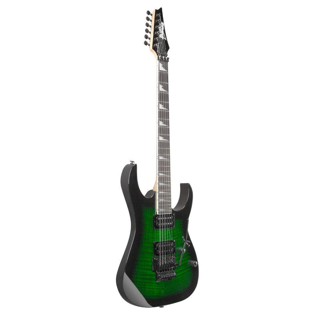 Angle. Ibanez - Ibanez GRG320FATEB GIO RG 6 String Electric Guitar - Transparent Emerald Burst.