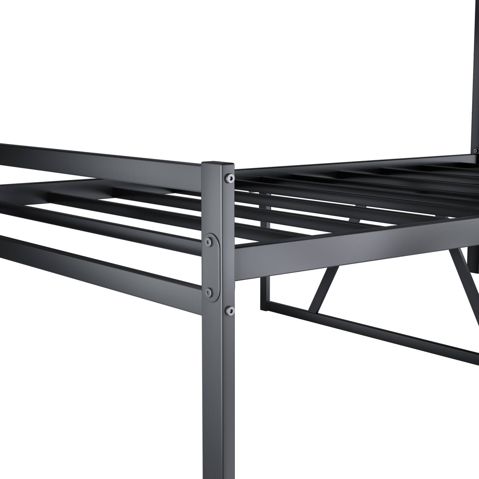 Alt View 8. Ecooso - Metal Platform Bed frame with Headboard, Sturdy Metal Frame, No Box Spring Needed(Twin) - Black.