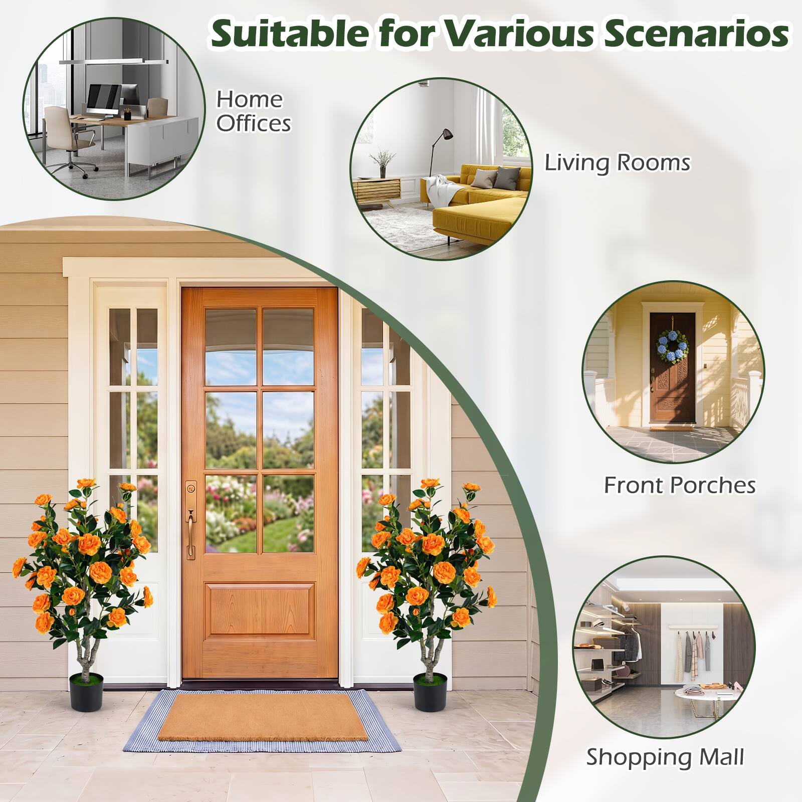 Suitable for Various Scenarios

- Home Offices
- Living Rooms
- Front Porches
- Shopping Mall