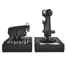 Front. Logitech - Logitech X56 HOTAS Microsoft Flight Simulator RGB Dual-Throttle and Joystick - Black.