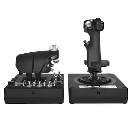Front. Logitech - Logitech X56 HOTAS Microsoft Flight Simulator RGB Dual-Throttle and Joystick - Black.