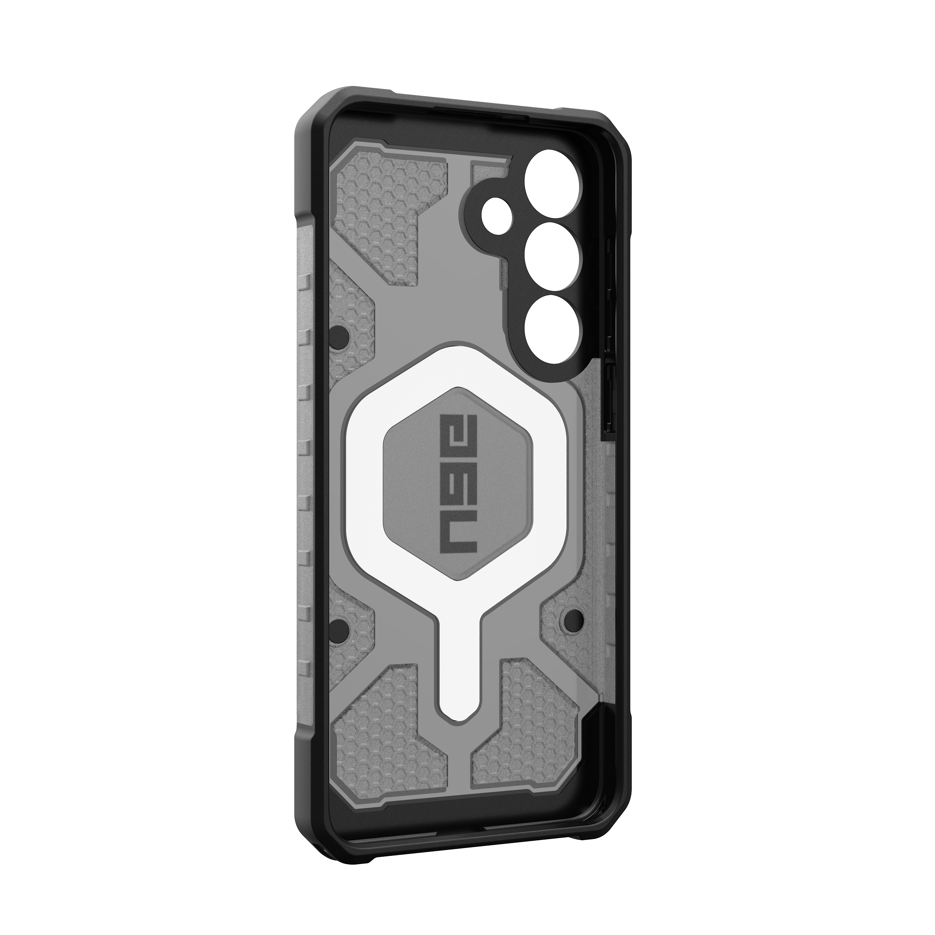 Left. UAG - Clear Pathfinder Series Case for Samsung Galaxy S25 FE - Ash/Black.