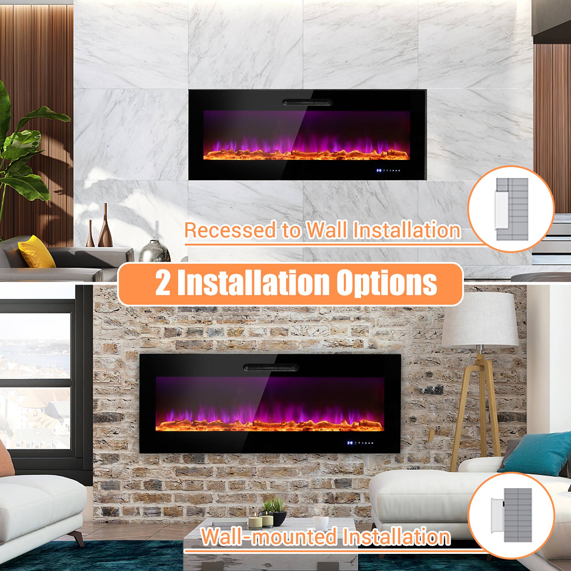 Recessed to Wall Installation  
2 Installation Options  
Wall-mounted Installation