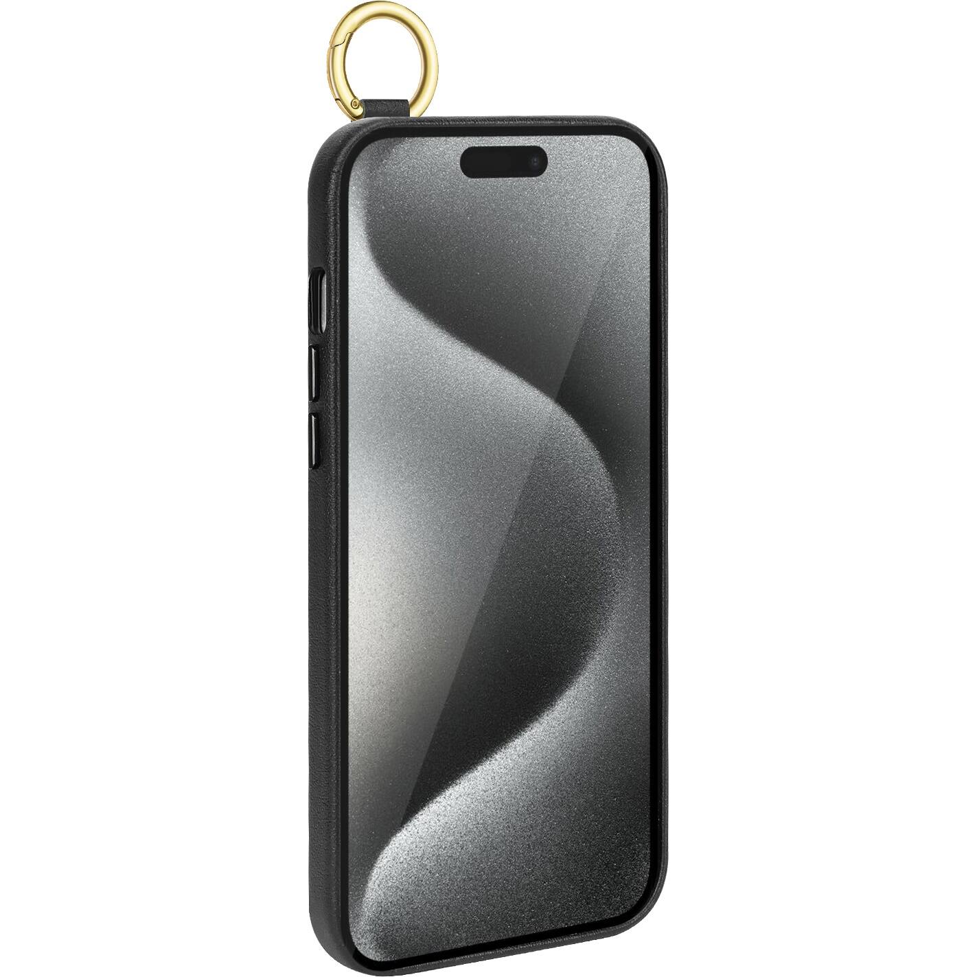 Alt View 13. SaharaCase - FingerGrip Series Genuine Leather Wallet Case for Apple iPhone 15 Pro Max - Black.