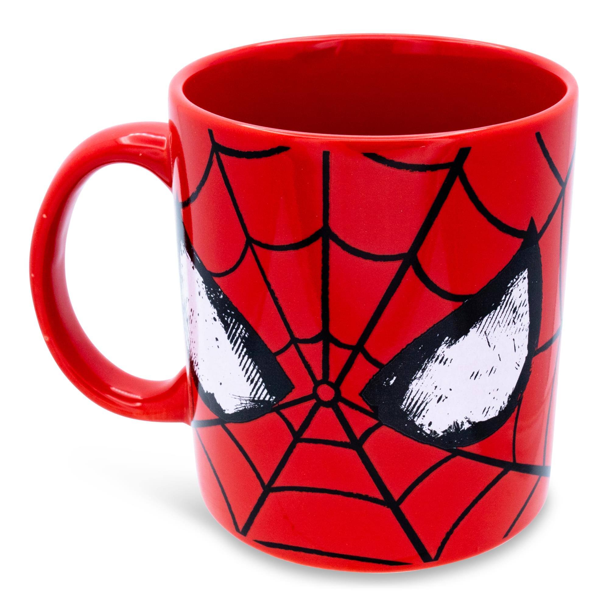 Alt View 1. Marvel - Marvel Comics Spider-Man Classic Mask Ceramic Mug | Holds 20 Ounces - Red.