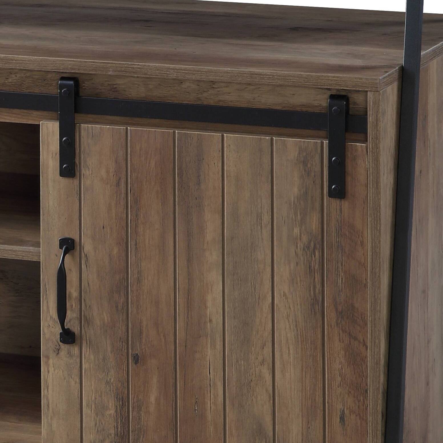 Alt View 1. APRILSOUL - Rashawn Rustic Oak and Black Finish TV Stand - Oak.