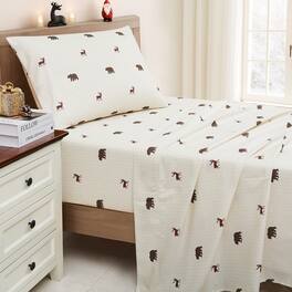 Sweet Home Collection - Printed Holiday 3pc Sheet Sets, Easy Care, Soft & Wrinkle-Resistant Holiday Bedding, Twin - Polar Bears & Reindeers