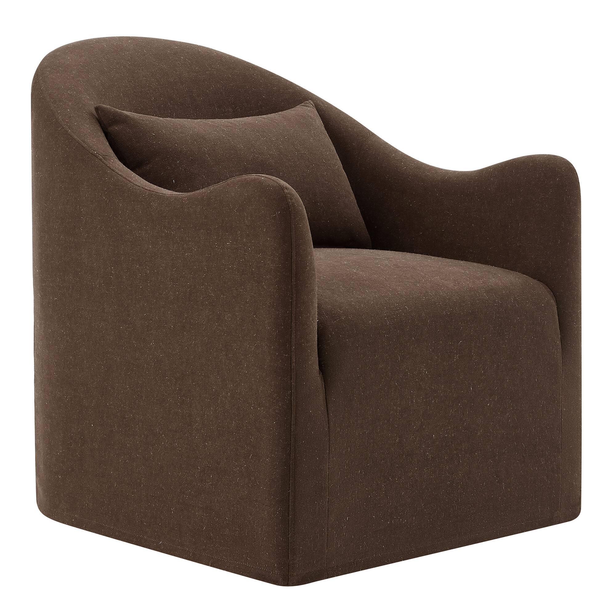 Angle. Modway - Bardot Slipcovered Linen Blend Accent Chair by Modway - Cocoa.